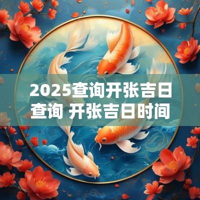 2025查询开张吉日查询 开张吉日时间查询2025年
