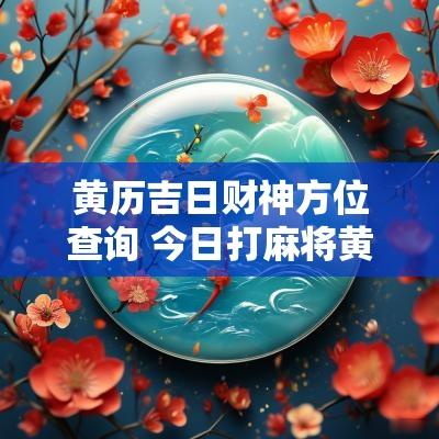 黄历吉日财神方位查询 今日打麻将黄历财神方位