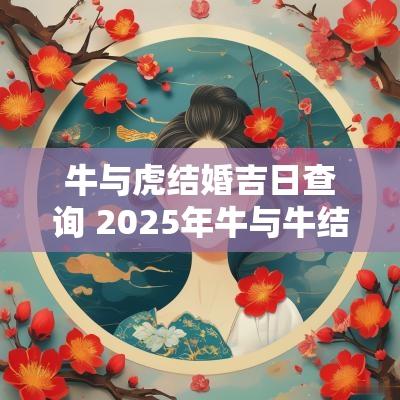 牛与虎结婚吉日查询 2025年牛与牛结婚吉日