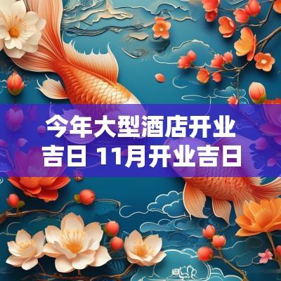 今年大型酒店开业吉日 11月开业吉日一览表