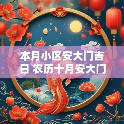 本月小区安大门吉日 农历十月安大门吉日