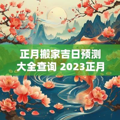 正月搬家吉日预测大全查询 2025正月搬家吉日一览表