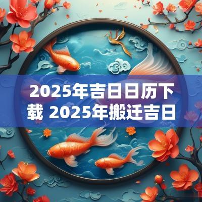 2025年吉日日历下载 2025年搬迁吉日查询