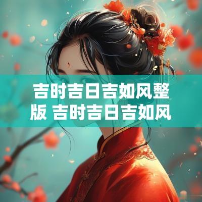 吉时吉日吉如风整版 吉时吉日吉如风的下一句