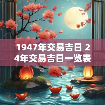 1947年交易吉日 24年交易吉日一览表