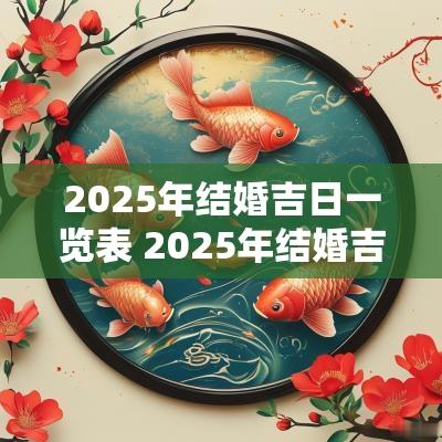 2025年结婚吉日一览表 2025年结婚吉日一览表嘉兴