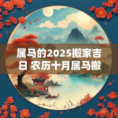 属马的2025搬家吉日 农历十月属马搬家吉日