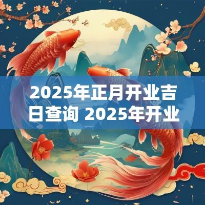 2025年正月开业吉日查询 2025年开业吉日查询表