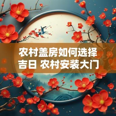 农村盖房如何选择吉日 农村安装大门吉日吉时