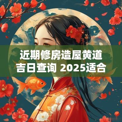 近期修房造屋黄道吉日查询 2025适合修房黄道吉日