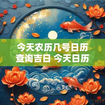 今天农历几号日历查询吉日 今天日历黄历吉日查询