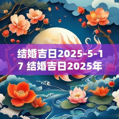 结婚吉日2025-5-17 结婚吉日2025年正月初六