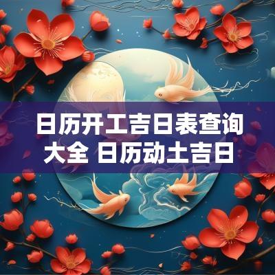 日历开工吉日表查询大全 日历动土吉日查询表