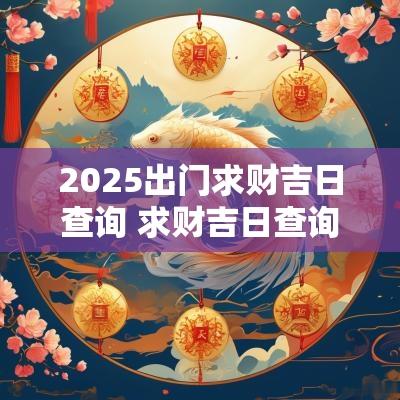 2025出门求财吉日查询 求财吉日查询2025