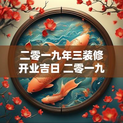 二零一九年三装修开业吉日 二零一九年建屋吉日