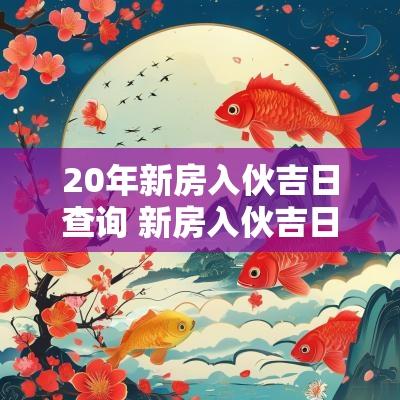 20年新房入伙吉日查询 新房入伙吉日农历