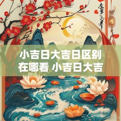 小吉日大吉日区别在哪看 小吉日大吉日区别在哪