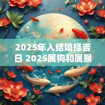 2025年入结婚择吉日 2025属狗和属猴结婚择吉日