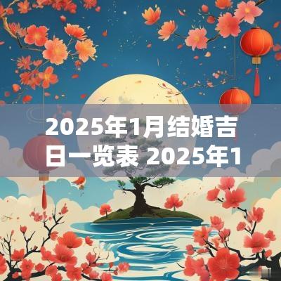 2025年1月结婚吉日一览表 2025年1月结婚吉日时间表