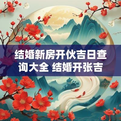 结婚新房开伙吉日查询大全 结婚开张吉日