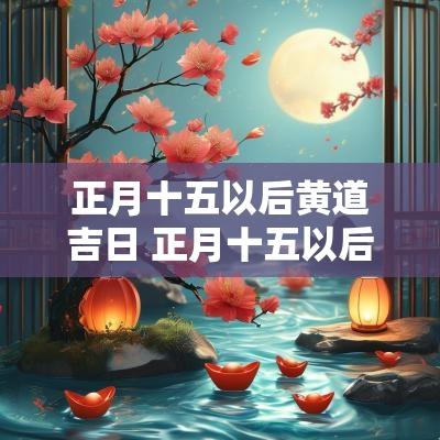 正月十五以后黄道吉日 正月十五以后哪天是吉日