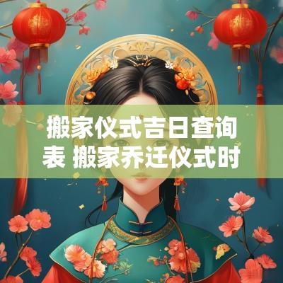 搬家仪式吉日查询表 搬家乔迁仪式时辰
