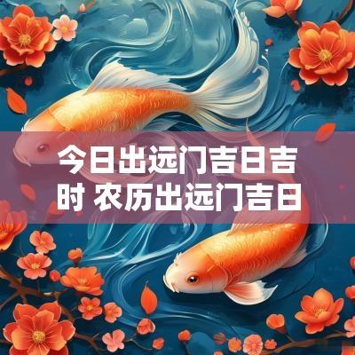 今日出远门吉日吉时 农历出远门吉日查询最新