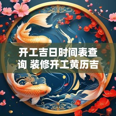 开工吉日时间表查询 装修开工黄历吉日查询2025年
