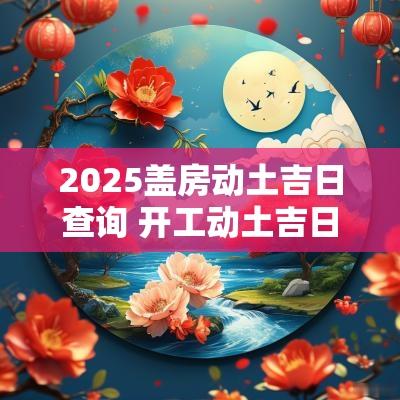 2025盖房动土吉日查询 开工动土吉日查询2025