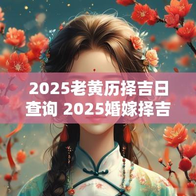 2025老黄历择吉日查询 2025婚嫁择吉日