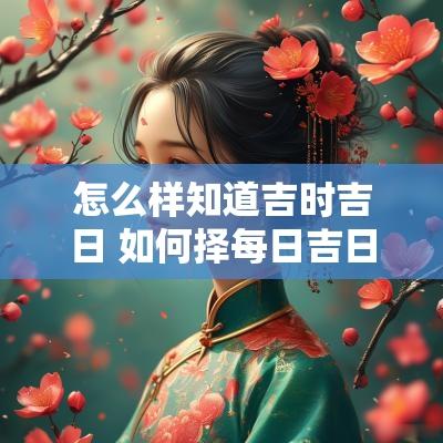 怎么样知道吉时吉日 如何择每日吉日吉时