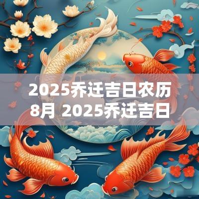 2025乔迁吉日农历8月 2025乔迁吉日一览表