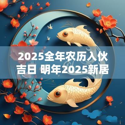 2025全年农历入伙吉日 明年2025新居入伙的好日子