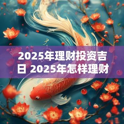 2025年理财投资吉日 2025年怎样理财投资
