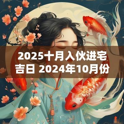 2025十月入伙进宅吉日 2025年10月份入伙吉日一览表