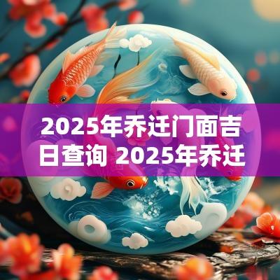2025年乔迁门面吉日查询 2025年乔迁入宅吉日吉时