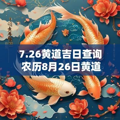 7.26黄道吉日查询 农历8月26日黄道吉日