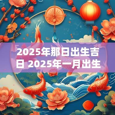 2025年那日出生吉日 2025年一月出生最佳日期