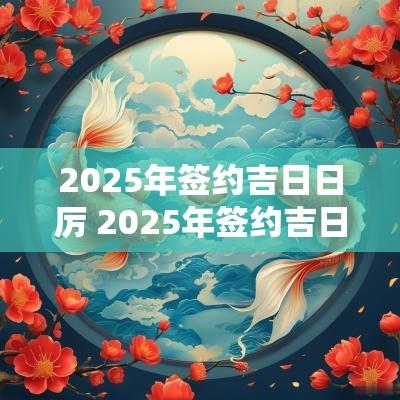 2025年签约吉日日厉 2025年签约吉日黄历