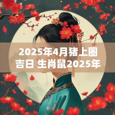 2025年4月猪上圈吉日 生肖鼠2025年4月吉日