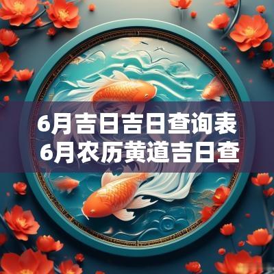 6月吉日吉日查询表 6月农历黄道吉日查询