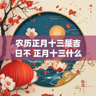 农历正月十三是吉日不 正月十三什么时辰是吉日