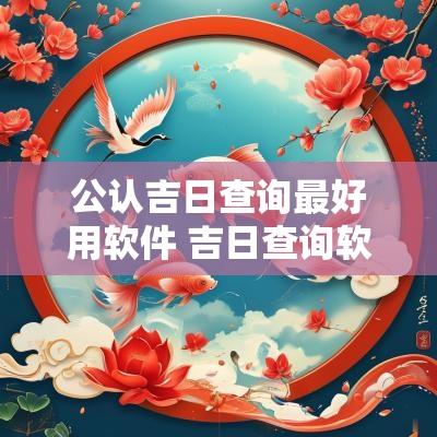 公认吉日查询最好用软件 吉日查询软件免费