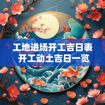 工地进场开工吉日表 开工动土吉日一览表