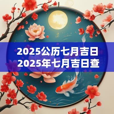 2025公历七月吉日 2025年七月吉日查询