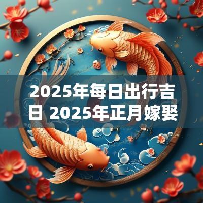 2025年每日出行吉日 2025年正月嫁娶吉日