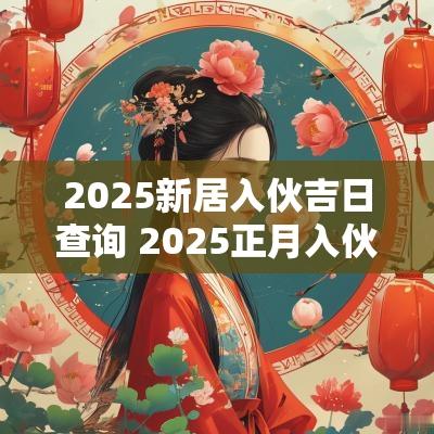 2025新居入伙吉日查询 2025正月入伙吉日