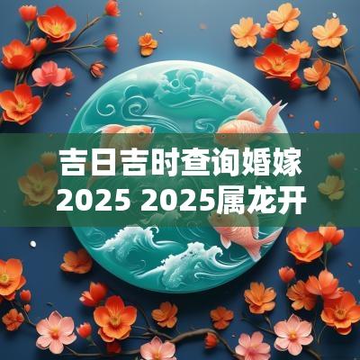 吉日吉时查询婚嫁2025 2025属龙开业吉日吉时