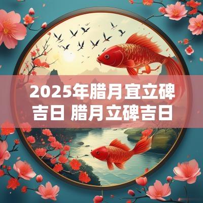 2025年腊月宜立碑吉日 腊月立碑吉日一览表
