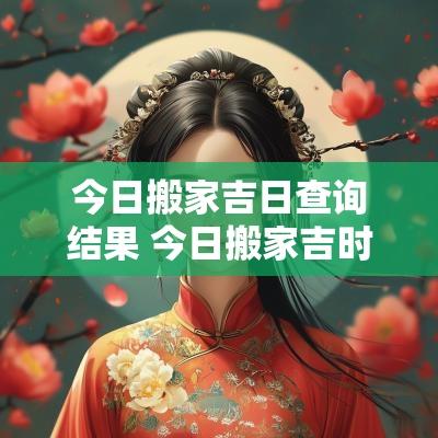 今日搬家吉日查询结果 今日搬家吉时查询几点